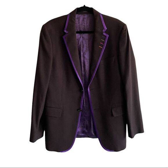 𝅺SAND COPENHAGEN Wool Cashmere Blazer Jacket Brown Purple 50R - Picture 5 of 13